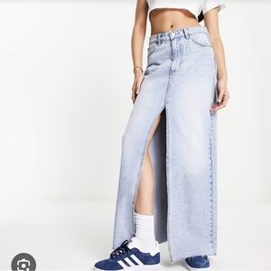 Stradivarius denim maxi skirt